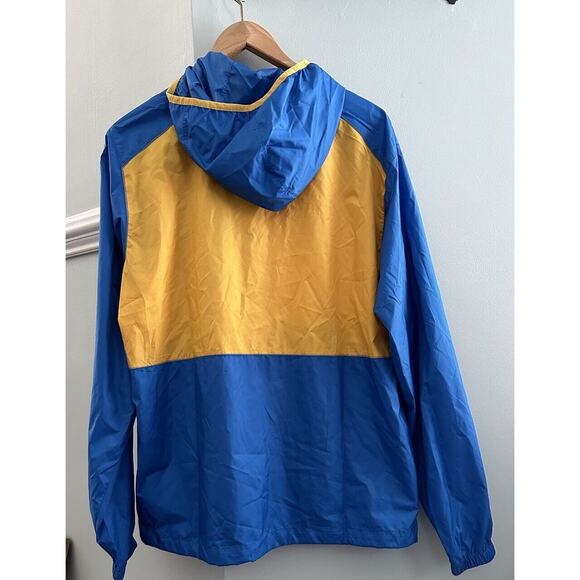 NEW Columbia Flash Forward Windbreaker Hooded Zip Blue Yellow Gold Jacket Mens M - Picture 2 of 5